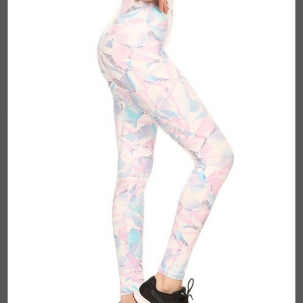 Brushed Pastel Kaleidoscope Sport Leggings - Picture 1 of 5
